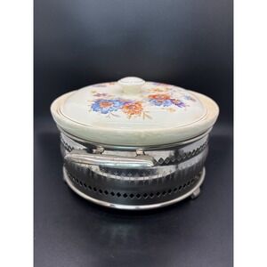 Vintage Bennett Bakeware Casserole 3 Piece w Metal Carrier